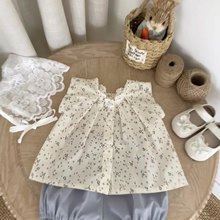 Engepapa Zomer Baby Dunne Bloemige Kledingsetjes Baby Meisje Mouwloze Korte Set Peuter Meisjes Kleding - Product Image 2