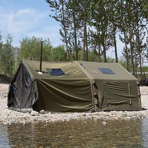 Tente de camping gonflable extérieure imperméable verte pour 4-7 personnes, en tissu Oxford, avec une chambre, idéale pour les fêtes en famille - Product Image 4