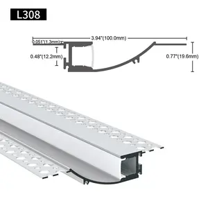 100*19,6mm LED-Alu-Profil mit Diffusor für LED-Lichtstreifen-Extrusion gehäuse Gips-Trocken wandputz aus LED-Aluminium profil