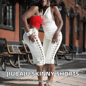 Shorts ajustados con cordones para mujer, cintura alta, cinturilla elástica, moldeadores de cuerpo - Product Image 2