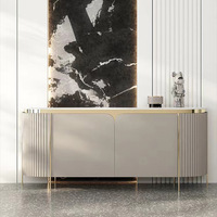 Gabinete de almacenamiento minimalista moderno nórdico, luz de lujo, puerta de entrada, aparador, tablero de roca, muebles sencillos para el hogar, madera