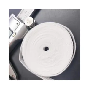 Factory wholesale White Elastic Earloop Easy to weld Flat earloop Polyester ear strap 6mm/7mm Elastic band for respirator