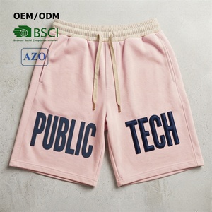 Pantalones Cortos Casuales para Hombre con Cintura de Parches y Estampado Personalizado, Fabricante de Marca Privada, Pantalones Cortos Deportivos Holgados con Bordado 3D para Verano - Product Image 1