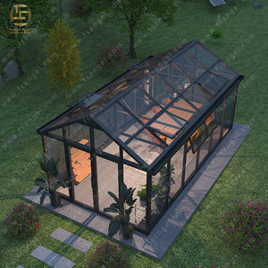 Villa moderne de luxe <span class=keywords><strong>sur</strong></span> <span class=keywords><strong>mesure</strong></span> de haute qualité <span class=keywords><strong>avec</strong></span> patio extérieur en aluminium en forme de pyramide, petite maison en verre <span class=keywords><strong>avec</strong></span> toit en verre trempé - Product Image 6