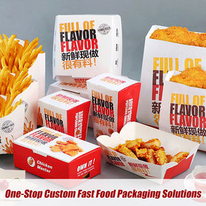 Scatola per Patatine Fritte con Logo Personalizzato, Confezione per Fast Food da Asporto, Contenitore in Carta Monouso per Pranzo, Hamburger, Pollo Fritto - Product Image 2