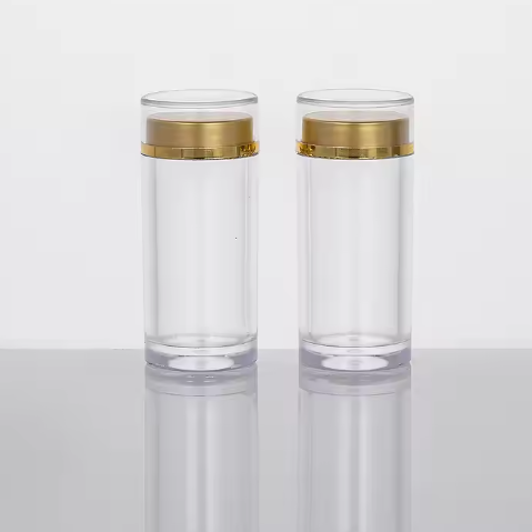 Transparent Plastic Bottles with Gold Nuts and sealed Screen Printing to Create Exclusive Pharmaceutical Packaging
