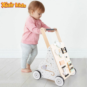 Marche-bébé multifonctionnel en bois Montessori, jouet éducatif en bois pour bébé, marche-bébé d'activité pour tout-petit, tableau d'activités - Product Image 1
