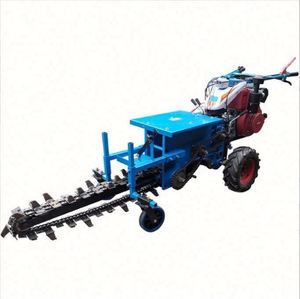 Máquina de zanjado manual con cadena, microcultivador agrícola hidráulico pequeño, máquina de zanjado profundo para huertos y tuberías - Product Image 4