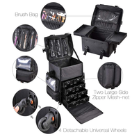 Valise de maquillage à roulettes 2 en 1, nouvelle collection, professionnelle de la chine