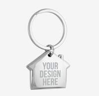 Porte-clés en métal personnalisé « Home Sweet Home », cadeau promotionnel, cadeau de pendaison de crémaillère, souvenir avec logo d'entreprise immobilière