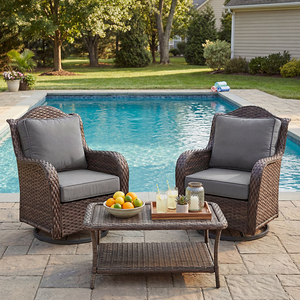 Contemporary Style Solid Grey Removable <strong>Replacement</strong> Outdoor Seat <strong>Cushions</strong> with Double Welt for <strong>Rattan</strong> Sofas - Product Image 6