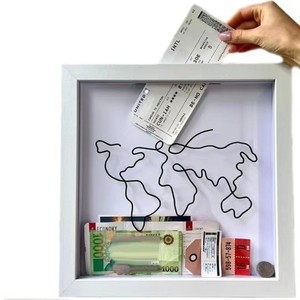 Cadre de vitrine de boîte d'ombre de <span class=keywords><strong>voyage</strong></span> avec fente sur le dessus pour les billets, souvenirs de <span class=keywords><strong>voyage</strong></span> - Product Image 5