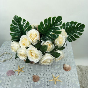 Feuilles artificielles de Monstera Queyiyi, 30cm-100cm, vertes, décoration intérieure, accessoires de mariage - Product Image 4