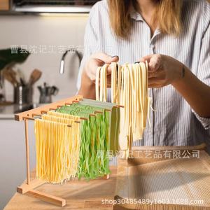 ชั้นวางเส้นก๋วยเตี๋ยวไม้สำหรับตากแห้ง วางบนเคาน์เตอร์ครัว อเนกประสงค์ ใช้สำหรับพักแป้ง รูปทรงสี่เหลี่ยมชั้นเดียว - Product Image 3