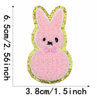 Groothandel Easter Chenille Iron On Applique Kleine Bunny Heat Patch Schattige Chenille Patches Easter Konijn Patch Voor Kleding
