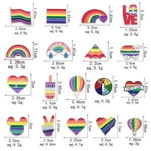 Broche drapeau arc-en-ciel LGBT <span class=keywords><strong>Gay</strong></span> Pride du fabricant, pour chapeau, vêtements, cravate, écharpe, bouton, épinglette, badge, épinglette de revers arc-en-ciel à remplissage de couleur - Product Image 2