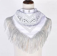 Bandana à franges motif diamant 100% polyester, foulard paisley, accessoire de cheveux pour hip-hop et danse de rue, idéal pour les fêtes