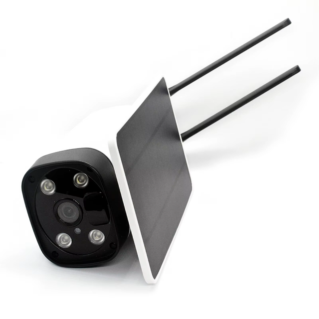 Solar Powered 4G LTE Outdoor Camera with 360° Auto Tracking 2K Color Night Vision 10000mAh Rechargeable Battery