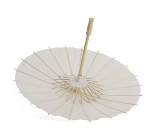 Parapluie en papier huilé blanc vintage en bois pour décorations de plafond, accessoire de danse pour femmes, mariage, fête, Noël, maison, et pour photos DIY - Product Image 6