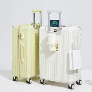 कस्टम मेड सामान बैग यात्रा ट्रॉली सामान/उच्च गुणवत्ता यात्रा सूटकेस 4 पहिये एबीएस पीसी हार्ड टीएसए लॉक प्लास्टिक ट्रॉली केस