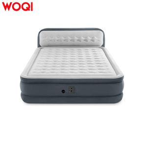 Colchón inflable Woqi con cabecera tamaño Queen, bomba incorporada para dormir y acampar, color gris, material de poliéster. - Product Image 5