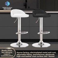 Tabourets de bar réglables et rotatifs en bambou haut de gamme, unisexes