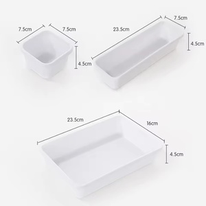 8 pièces/ensemble Boîtes organisatrices de tiroirs réglables, plateaux pour maquillage, cosmétiques, articles divers, séparateur, support pour cuisine, salle de bain, placard, boîte à bijoux - Product Image 5