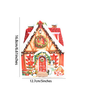 Custom Papier Gesneden 3d Wenskaart Kerst Cottage <span class=keywords><strong>Pop</strong></span>-<span class=keywords><strong>Up</strong></span> Kaarten Met Gepersonaliseerde Logo Voor Familie Vakantie - Product Image 5