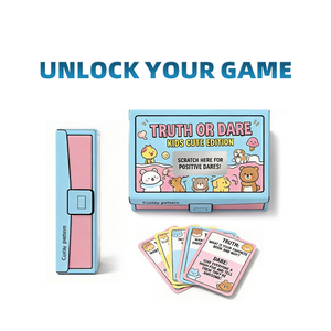 Cartes de vérité <span class=keywords><strong>ou</strong></span> de défi personnalisées pour fête de Noël en famille, en papier écologique épais et imperméable, avec estampage à chaud, style enfantin, en allemand - Product Image 2