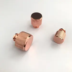 Aluminium kleiner Griff und Knopf Möbel Küche Schubladen schrank Schlafzimmer Außen Außen Gold Messing gerändelt - Product Image 5
