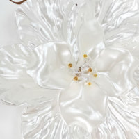 Accessoire de broderie de dentelle de maille de paillettes de fleur de perle des femmes pour le chapeau et les accessoires d'habillement
