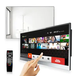 27" Touch Screen Kitchen Usage Mirror Android Smart TV IP66 Waterproof TV and Waterproof Speaker and Ceiling TV Mount Optional