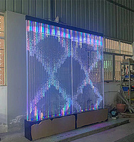 Fontaines murales en verre à eau avec éclairage LED sur mesure pour la décoration intérieure/extérieure