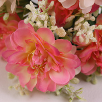 Fleurs artificielles Hibiscus pivoine à 7 têtes en soie pour décoration de salon, table basse et arrière-plan de lieu de mariage