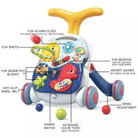 Centre de jeu pour enfants Table d'activités Multifonctionnel Poussette Jouet Trotteur Assis à Debout 2 en 1 Trotteur pour bébé