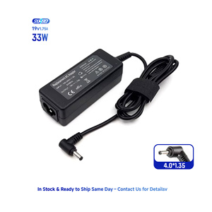 Adaptador de corriente para <span class=keywords><strong>portátil</strong></span> de 33W 19V 1.75A para <span class=keywords><strong>ASUS</strong></span> EeeBook VivoBook con punta de 4,0mm x 1,35 Protección OTP Enchufe UE EE. UU. - Product Image 1
