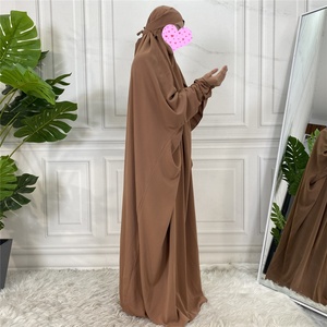 6493# <b>Eid</b> Hooded Muslim Women Hijab <b>Dress</b> Prayer Garment Jilbab Abaya <b>Long</b> Full Cover Ramadan Gown Abayas Islamic Clothing Nida - Product Image 3