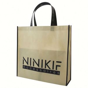 Custom Retail Merchandise Grocery <b>Tote</b> Plain Yellow Print Shopping Colorfubag Non Woven Recyclable <b>Bag</b> - Product Image 1