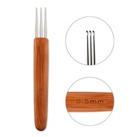 Ensemble d'Aiguilles à Tricoter et Crochet pour Dreadlocks 0.5mm 0.75mm, Outil de Tressage