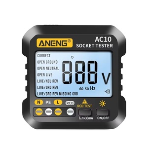 เครื่องตรวจจับปลั๊กไฟฟ้า ANENG AC10 ตรวจสอบขั้วปลั๊ก ตรวจสอบเฟส ตรวจจับเฟส ปลั๊ก US/EU มัลติมิเตอร์แบบดิจิตอล เครื่องทดสอบซ็อกเก็ต - Product Image 1