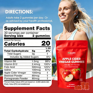 USA Manufactured OEM ODM Apple Cider Vinegar Gummies Organic ACV with Mother Keto B12 <b>Metabolism</b> Gut Immune Detox Vegan GMP - Product Image 3