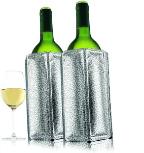เครื่องทำน้ำแข็งขวดไวน์แบบแอคทีฟคูลเลอร์ขวดไวน์ปลอกทำความเย็นขวดไวน์