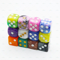 Dés en acrylique à bords arrondis n°16, motif perle, bicolores, solides, en forme de cube, pour jeux d'échecs et de cartes ; Vente en gros Yiwu, produit phare