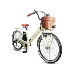 Gran oferta <span class=keywords><strong>de</strong></span> bicicleta híbrida eléctrica para adultos <span class=keywords><strong>de</strong></span> 26 pulgadas con cesta delantera <span class=keywords><strong>Shimano</strong></span> Derailleur Electronic Smart Type para City Commute - Product Image 4