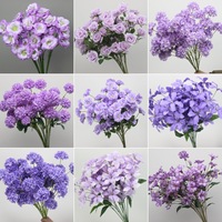 Fleurs artificielles en soie 3D faites à la main, violettes, Phalaenopsis, Lys, Hortensia étoile du ciel, toutes sortes de roses, décoration de table, vente en gros