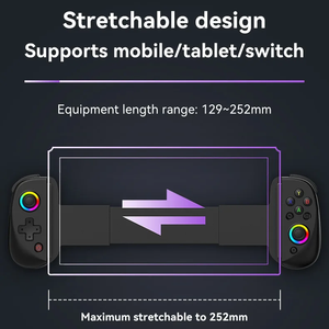 <span class=keywords><strong>Manette</strong></span> de jeu mobile D8 RGB, contrôleur extensible, turbo, gyroscope 6 axes, vibration, sans fil BT, ergonomique, poignée sans fil pour tablette - Product Image 6