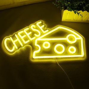 Cheese Letreros Neon LED indoor hanging ambient light shop <b>sign</b> wall decoration light entrance indicator light luminous <b>sign</b> - Product Image 6