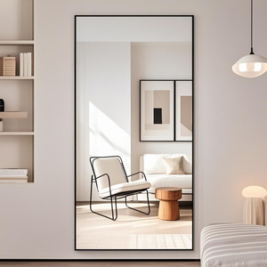 Decoración personalizada para el hogar Framedsalon Glass Modern Long Big Room Gym Dressing Large Floor Full Body Espejos de pared de longitud completa