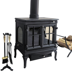 Chimenea Independiente de Acero y Madera para Sala de Estar - Product Image 1