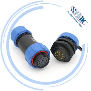 SP2110/S SP2112/P waterproof 2 3 4 5 6 7 9 12 pin female plug and male socket Wire Power LED power Cable industrial connector